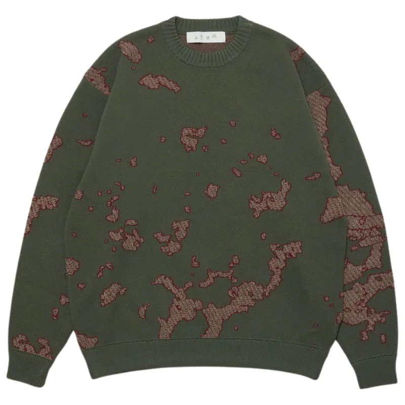 Jacquard Cotton Crewneck Sweater
