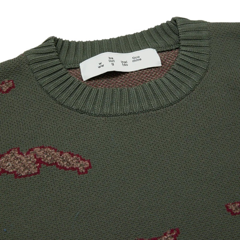 Jacquard Cotton Crewneck Sweater - Image 3