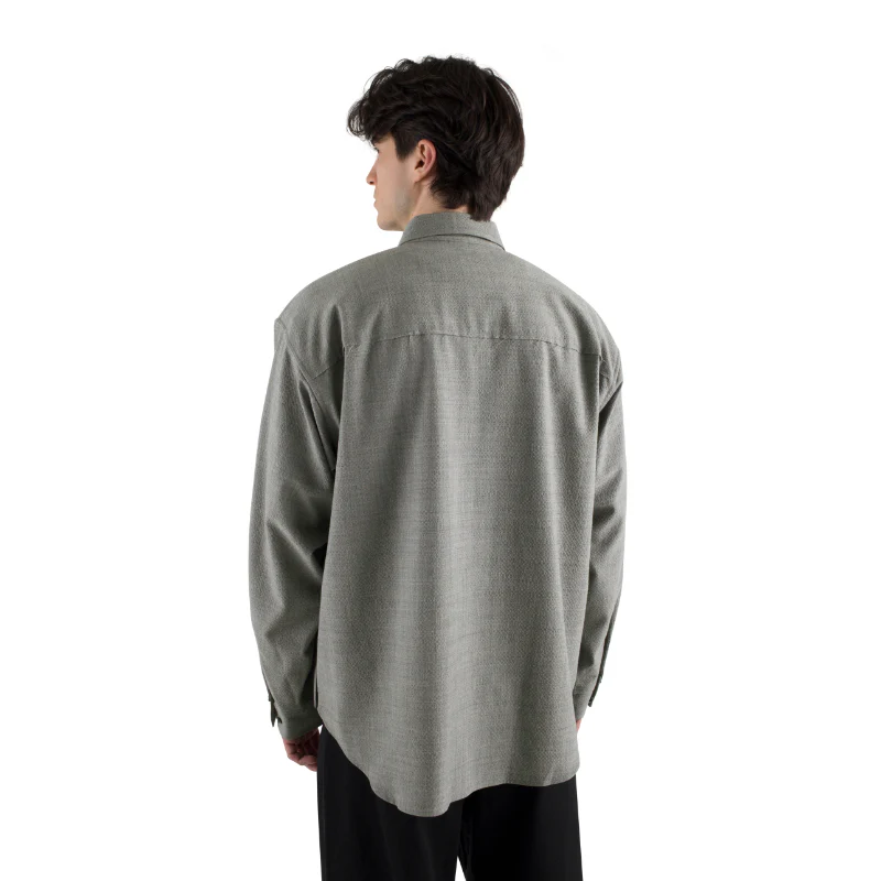 Wool Seersucker Side Slit L/S - Image 3